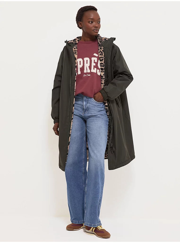 Khaki Shower Resistant Borg Lined Changing Robe | George at ASDA