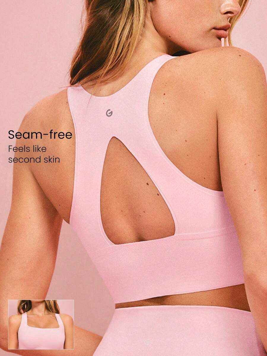 GLOWMODE Reset A/B/C Cup Square-Neck Cut-Out Sports Bra Chafe-Free Bonded Light Support Low Impac... | SHEIN