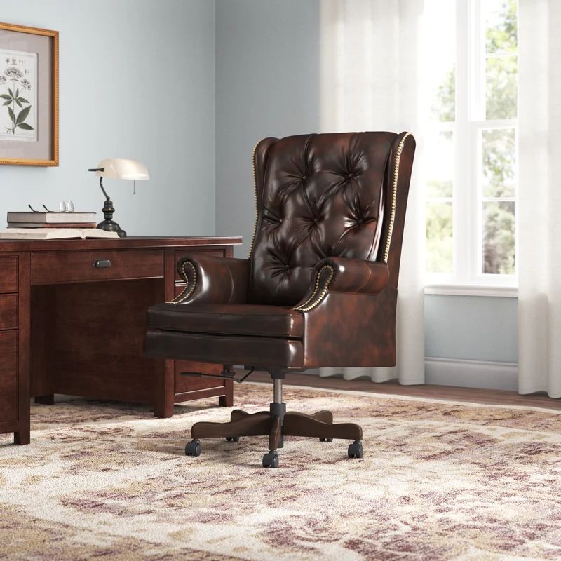 Bridgeman Genuine Leather Executive Chair with Headrest | Wayfair North America