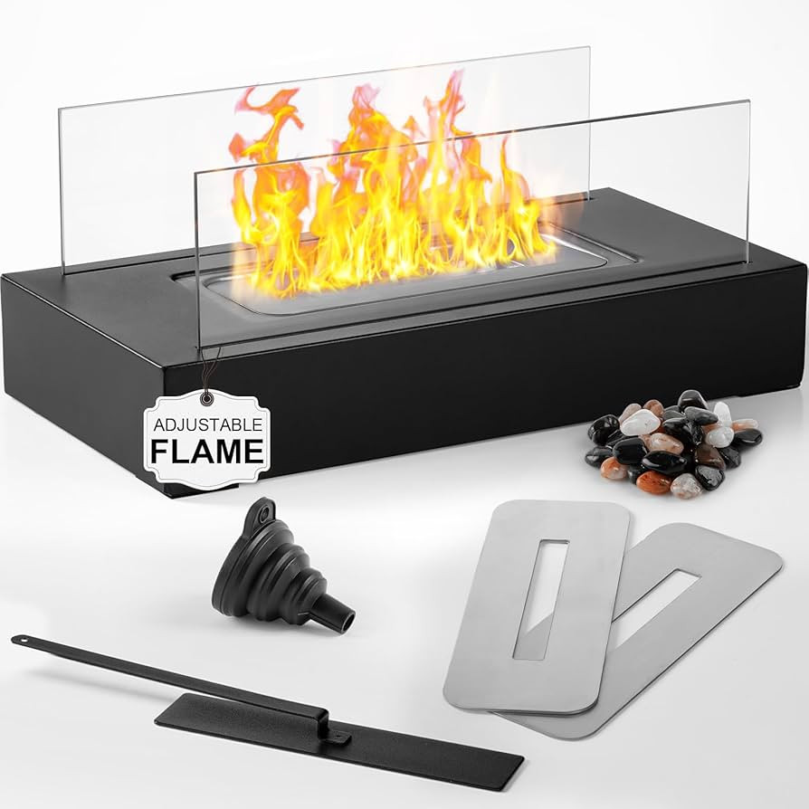 Tabletop Fire Pit[3h Burning Time], Portable Indoor/Outdoor Mini Small Fireplace with Adjustable ... | Amazon (US)