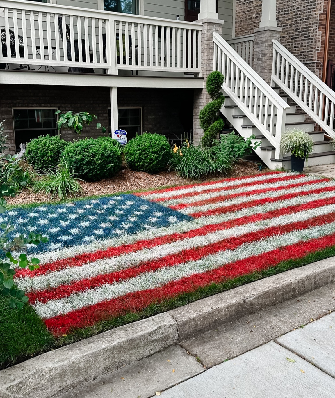4th of July 🇺🇸 American Flag Lawn Stencil with Paint 

#LTKhome #LTKSeasonal #LTKFind