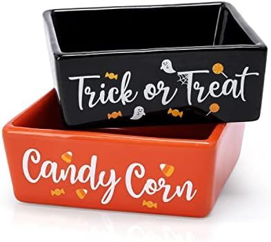 Halloween Candy Dish Set of 2 Mini Ceramic Bowl for Tiered Tray Decor Ghost Party Decoration Cand... | Amazon (US)