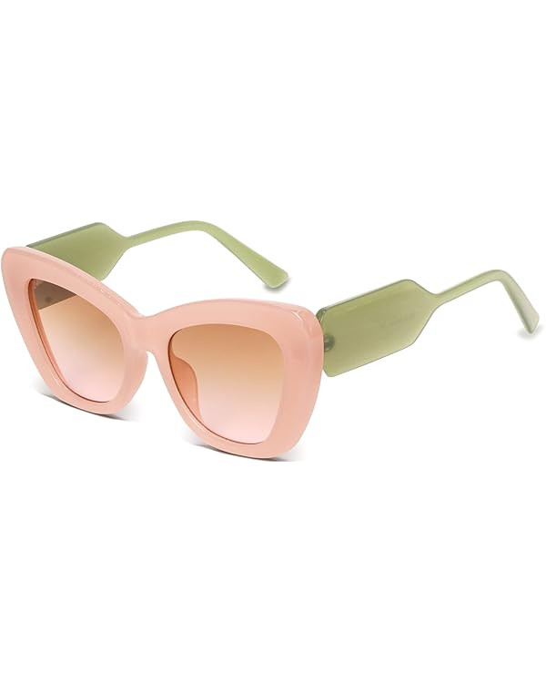 Freckles Mark Trendy Designer Sunglasses Womens Cute Fashion Square Cat Eye Sun Glasses | Amazon (US)