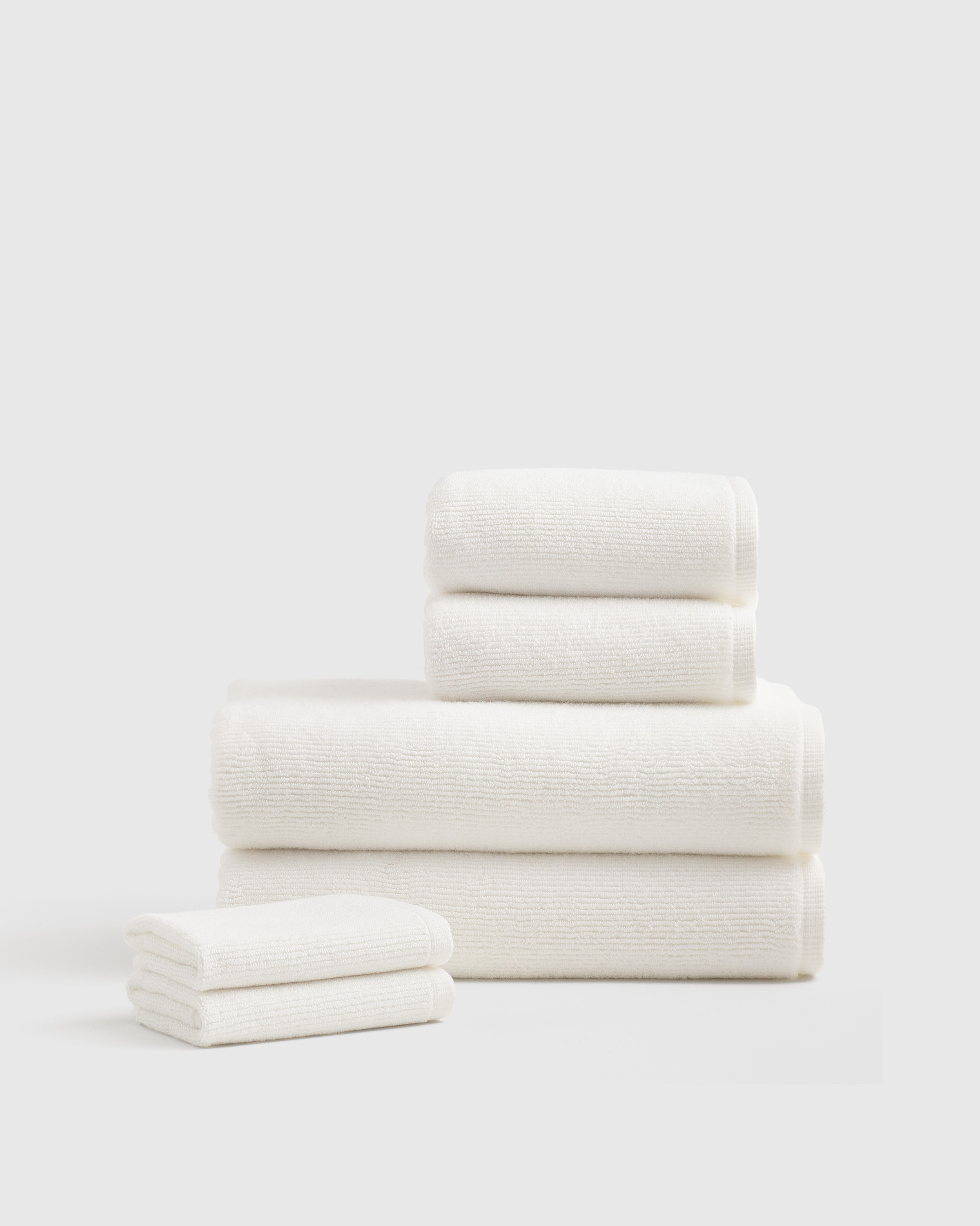 Quince | Turkish Ribbed Quick Dry Bath Towel Bundle in White, Cotton | Quince