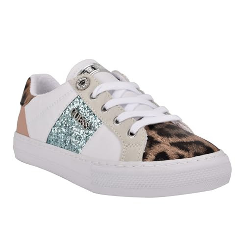 Guess Women's Loven Sneaker, White/Pink Leopard Multi 142, 10 | Amazon (US)