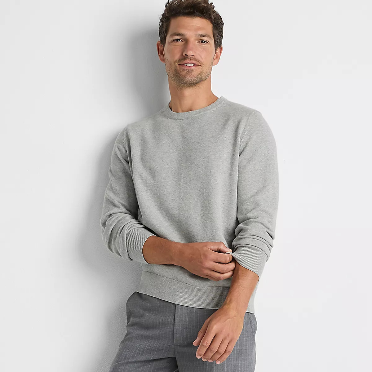 Men's Fine Gauge Cotton Crew Neck Sweater | Lands' End (US)