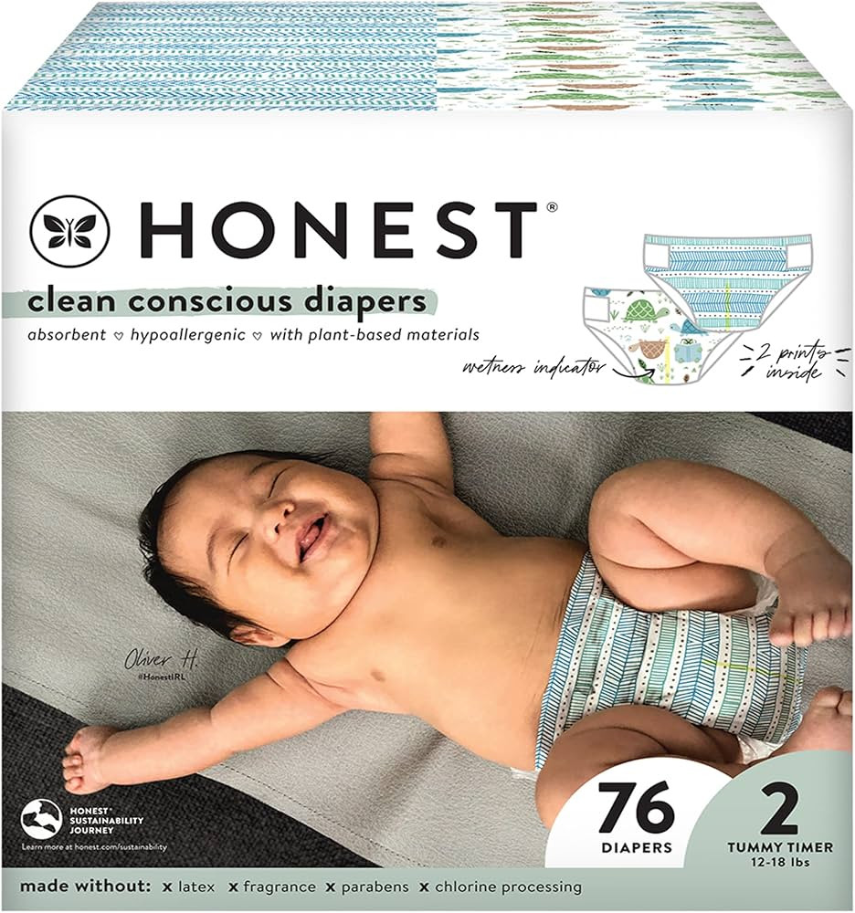 The Honest Company Clean Conscious Diapers | Plant-Based, Sustainable | Turtle Time + Dots & Dash... | Amazon (US)