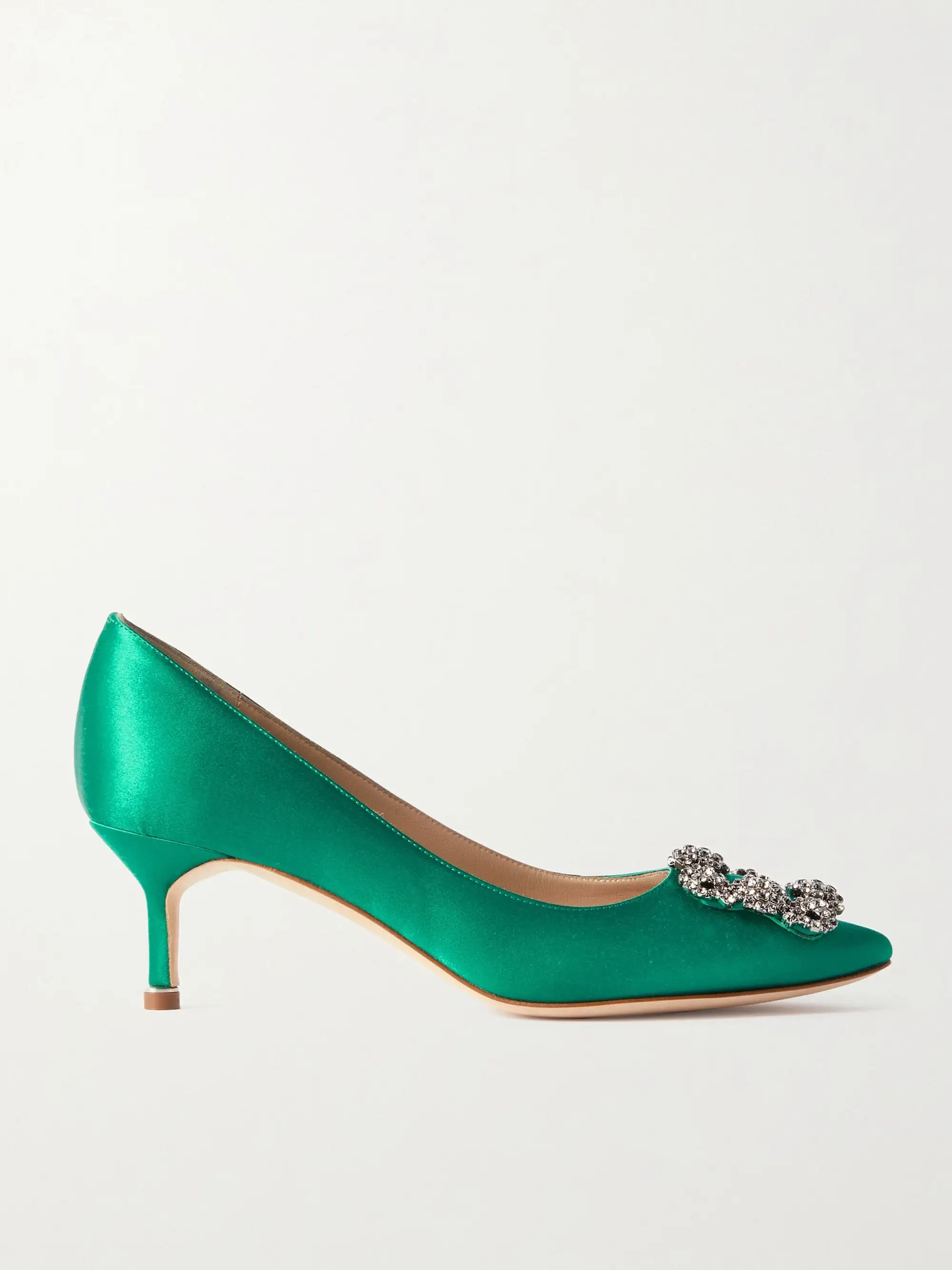 Hangisi 50 crystal-embellished satin pumps | NET-A-PORTER (US)