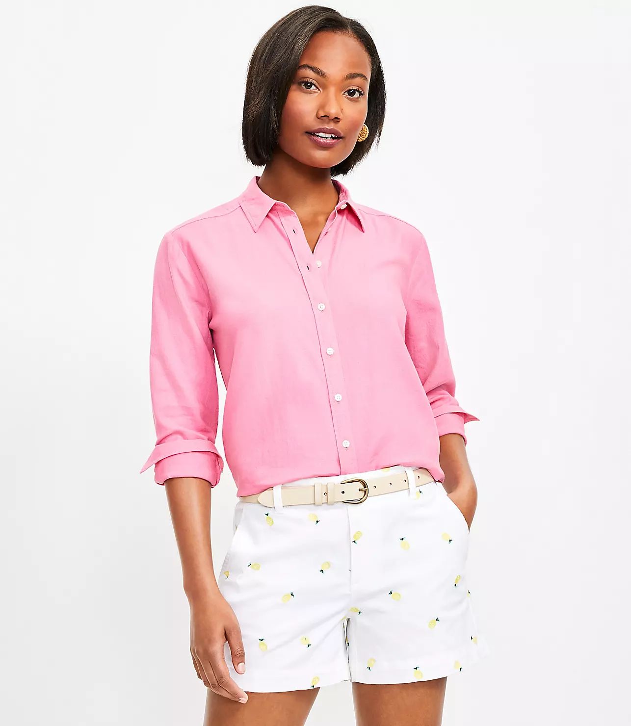 Linen Blend Everyday Shirt | LOFT