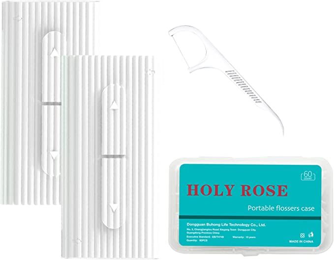 Portable Travel Flosser Dispenser Holy Rose Dental Floss Picks Storage Case with Toothpicks Floss... | Amazon (US)