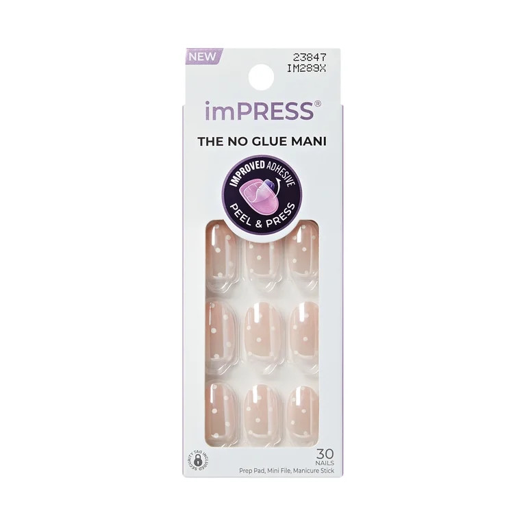 KISS imPRESS Press On Nails Short, \u2018Fallin\u2019', Pink, Oval Shape, 30 Count | Walmart (US)
