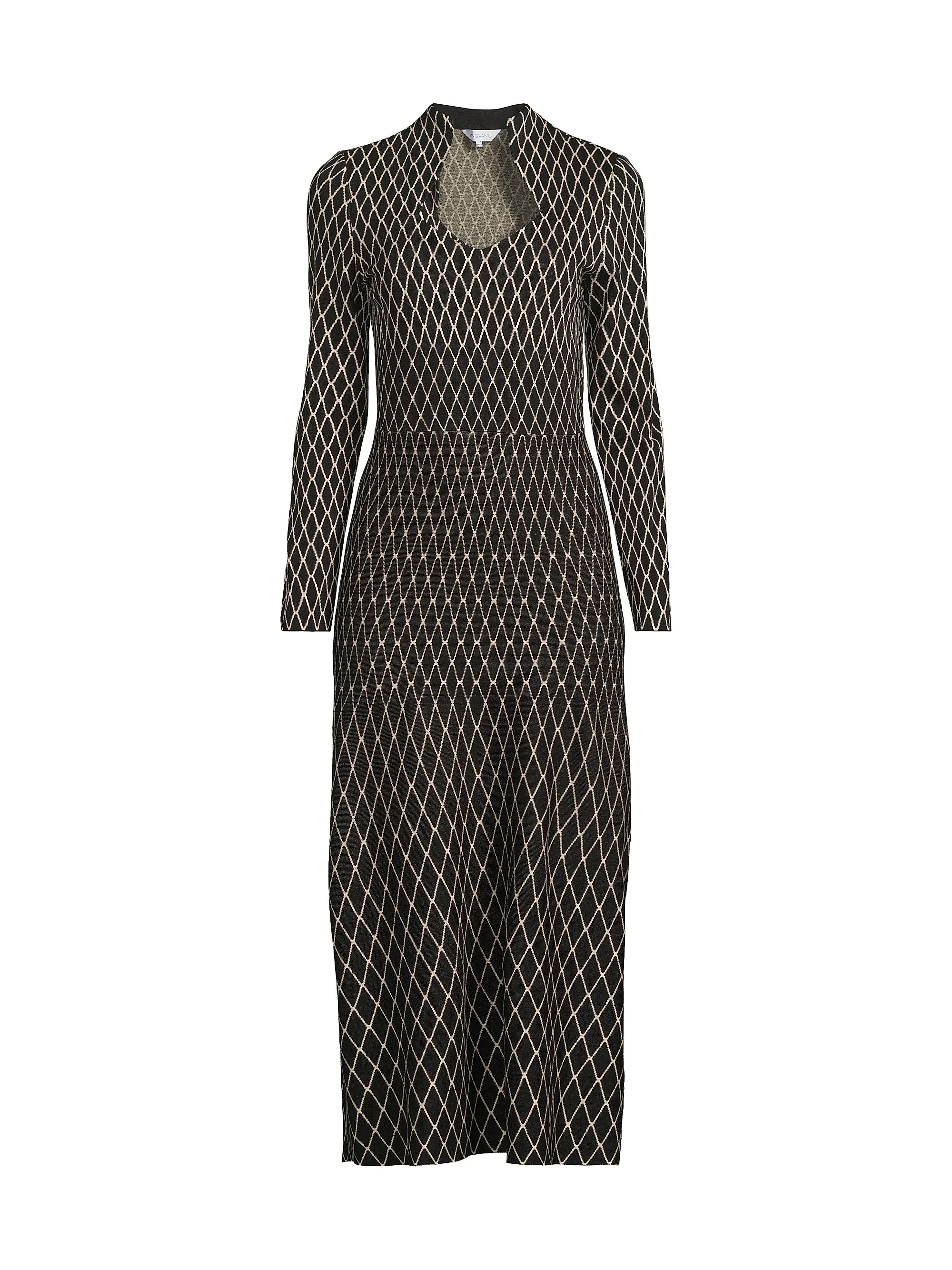 Ming Wang x Tanya Foster Diamond Soft-Knit A-Line Maxi Dress | Saks Fifth Avenue