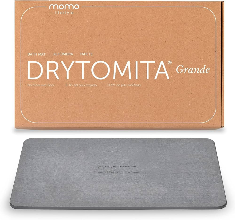 Momo Lifestyle Large Stone Bath Mat (31.5 X 19.7 Inches) Drytomita Grande (Graphite Grey Color) Diat | Amazon (US)