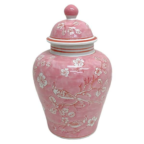Pink Cermaic Ginger Jar, 11", Ceramic, sold by At Home | At Home