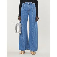 Cutout-waist high-rise wide-leg jeans | Selfridges