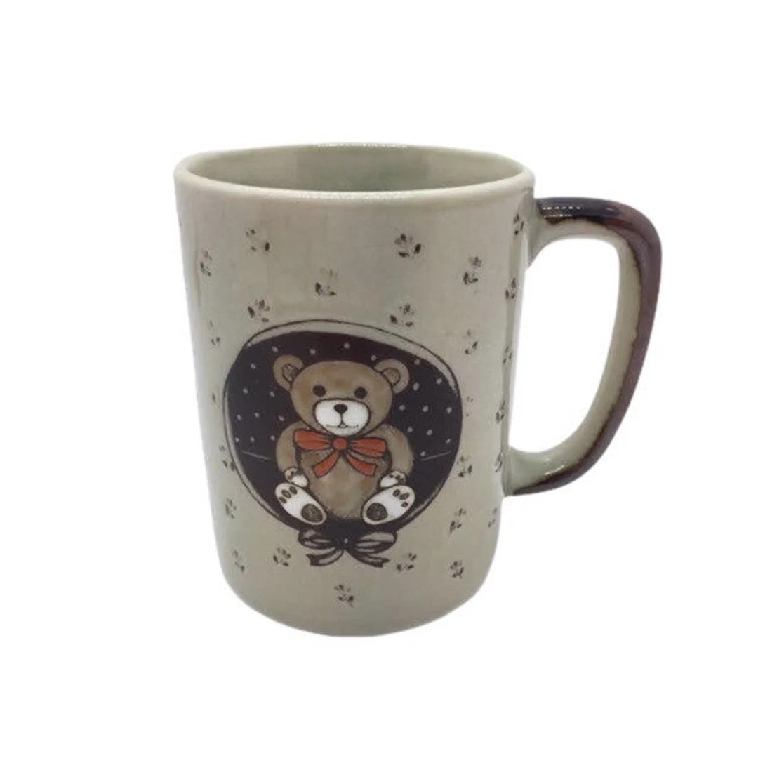 Vintage Otagiri Japan Embossed Teddy Bear and Paw Coffee Mug, Handpainted - Etsy | Etsy (US)