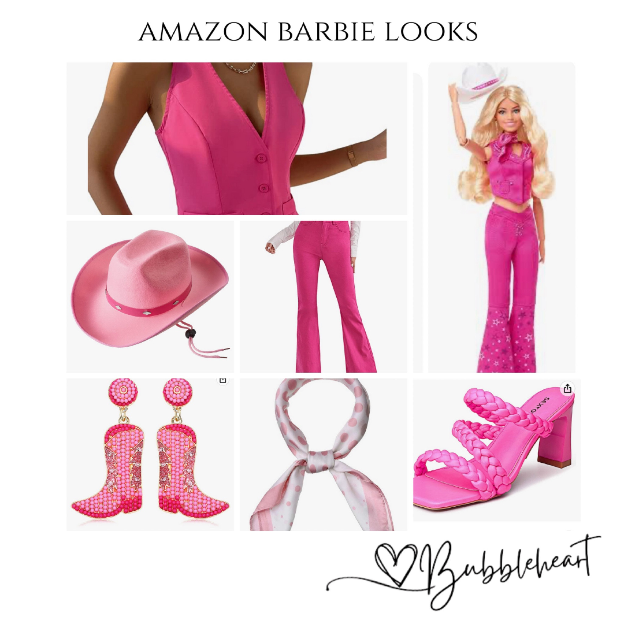Barbie Movie Looks 

Barbie inspired outfit, amazon barbie outfit, cowgirl barbie, pink country earrings, women’s amazon look, Barbie party outfit

#LTKstyletip