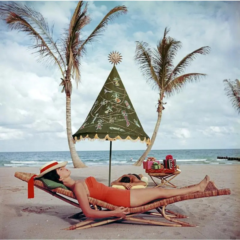 Contemporary Original Slim Aarons Palm Beach Idyll Print 40'x40" | Chairish