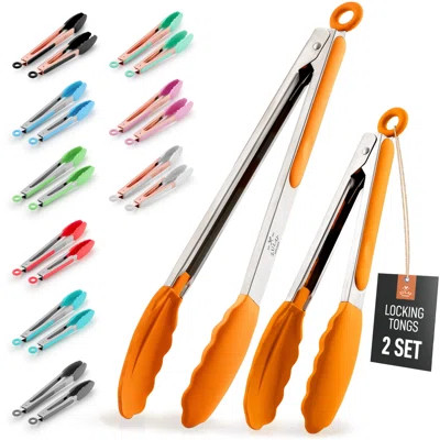 Zulay Kitchen Tongs For Cooking - 2 Pack 9" & 12" Stainless Steel Silicone Tong Set | Wayfair North America