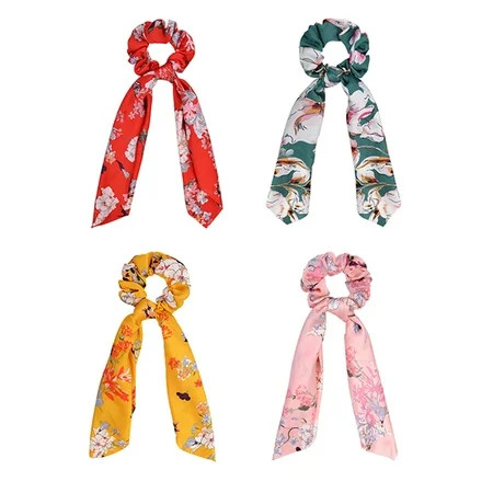 Lixi 4pcs Rabbit Ear Hair Ropes Long Hairstyle Holder Elastic Hair Bun Hair Rings | Walmart (US)