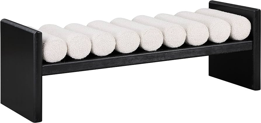 Meridian Furniture 178Cream Waverly Collection Modern | Contemporary Bench with Solid Wood Rich B... | Amazon (US)