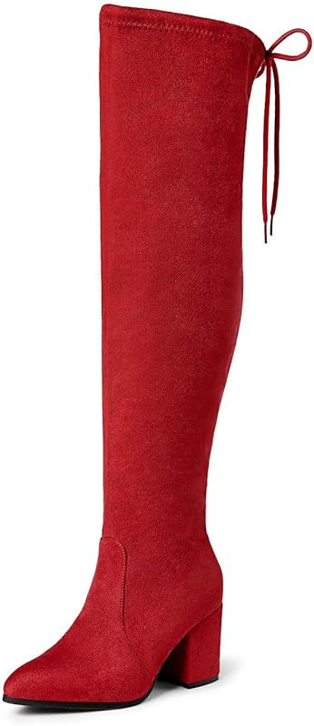DREAM PAIRS Women’s Thigh High Boots Over the knee Stretch Block Heel Fashion Long Boots | Amazon (US)