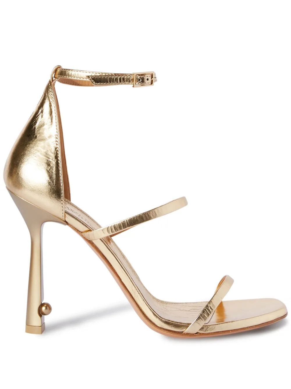 Off-White leather sandals - Gold | Farfetch Global