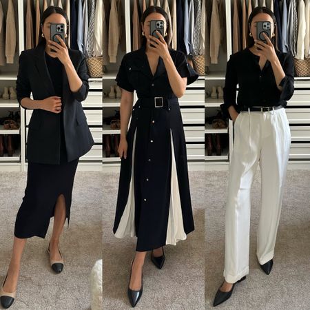 Workwear/outfit ideas for a work event 

Amazon blazer xs - could have sized down to xxs 
Karen Millen dress xs - sold out, linked similar favorites 
Theory silk blouse - old, linked similar 
LilySilk white pants 

#LTKworkwear #LTKstyletip