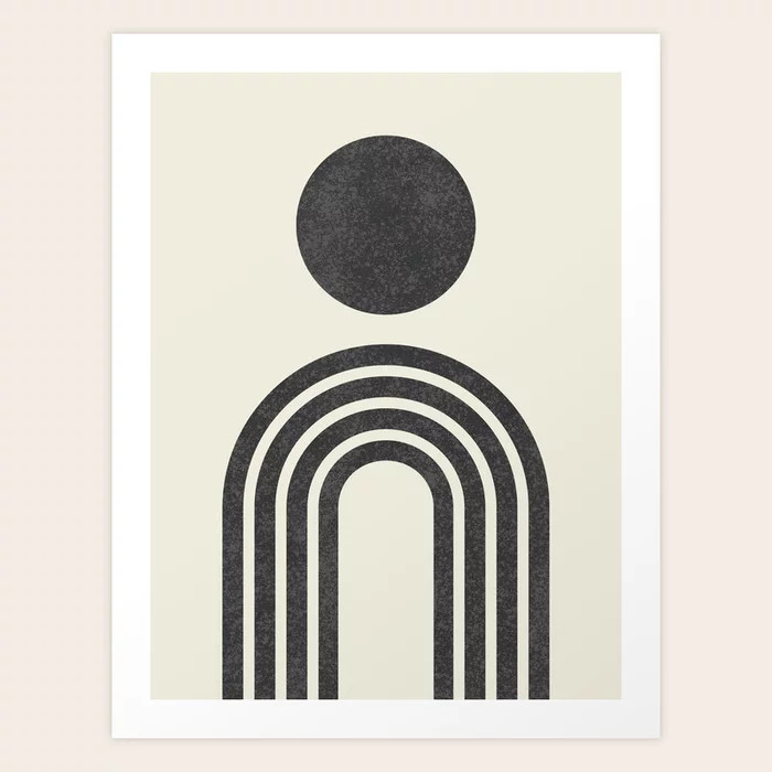 Mid century modern black Art Print | Society6