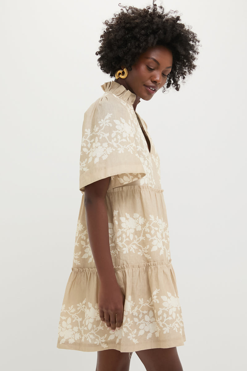 Sand Floral Stripe Crawford Dress | Tuckernuck (US)