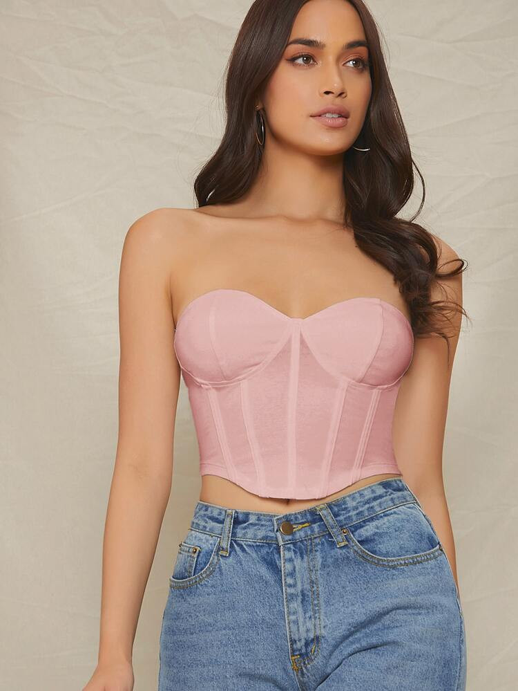 SHEIN Bustier Crop Tube Top | SHEIN