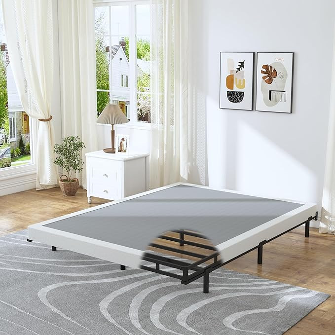 King Box Spring - 4 Inch High Profile Box Spring for King Bed, Sturdy Metal Frame Mattress Founda... | Amazon (US)