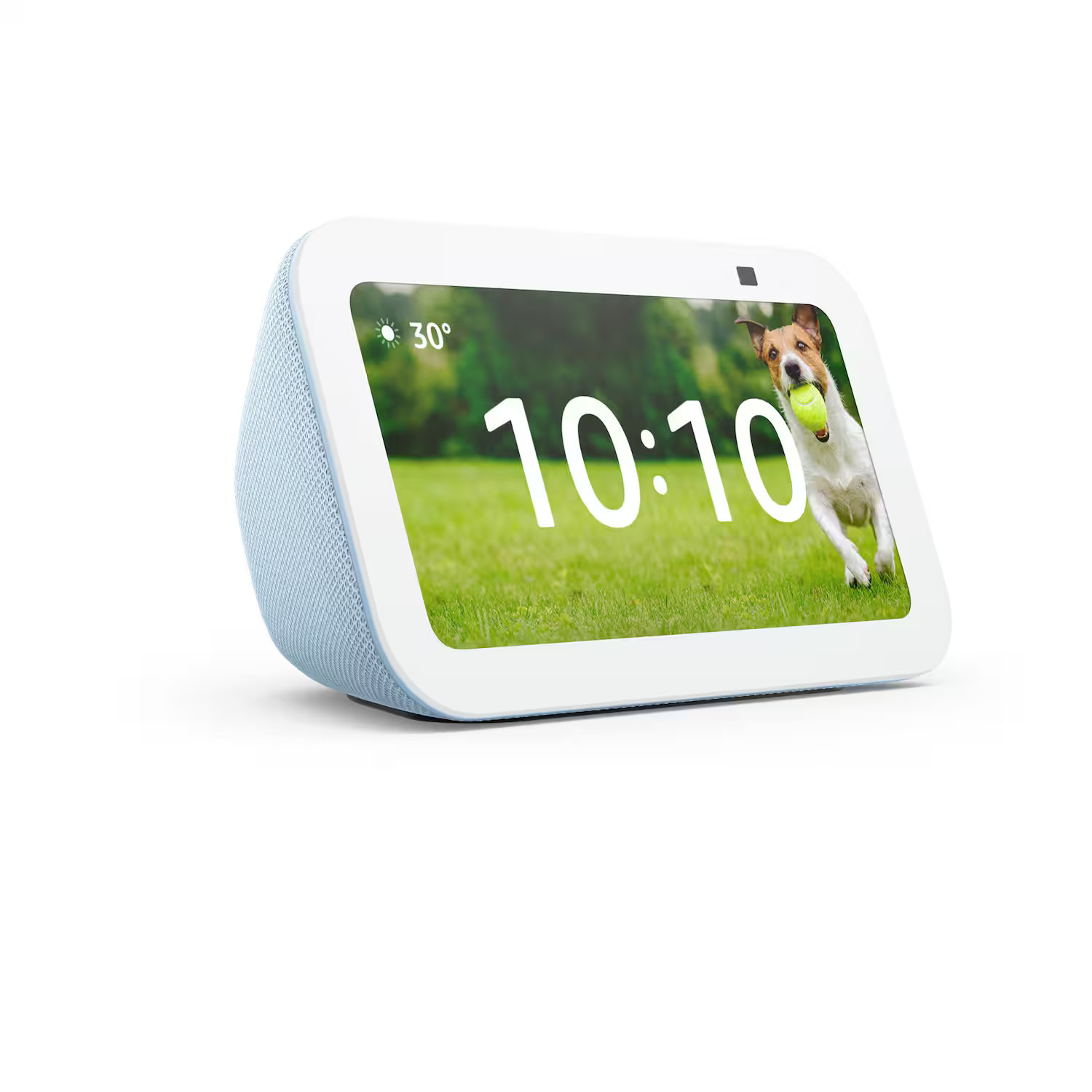 Amazon - Echo Show 5 (newest model), Smart display with Alexa+, 2x the bass and clearer sound - Cloud Blue | Best Buy U.S.