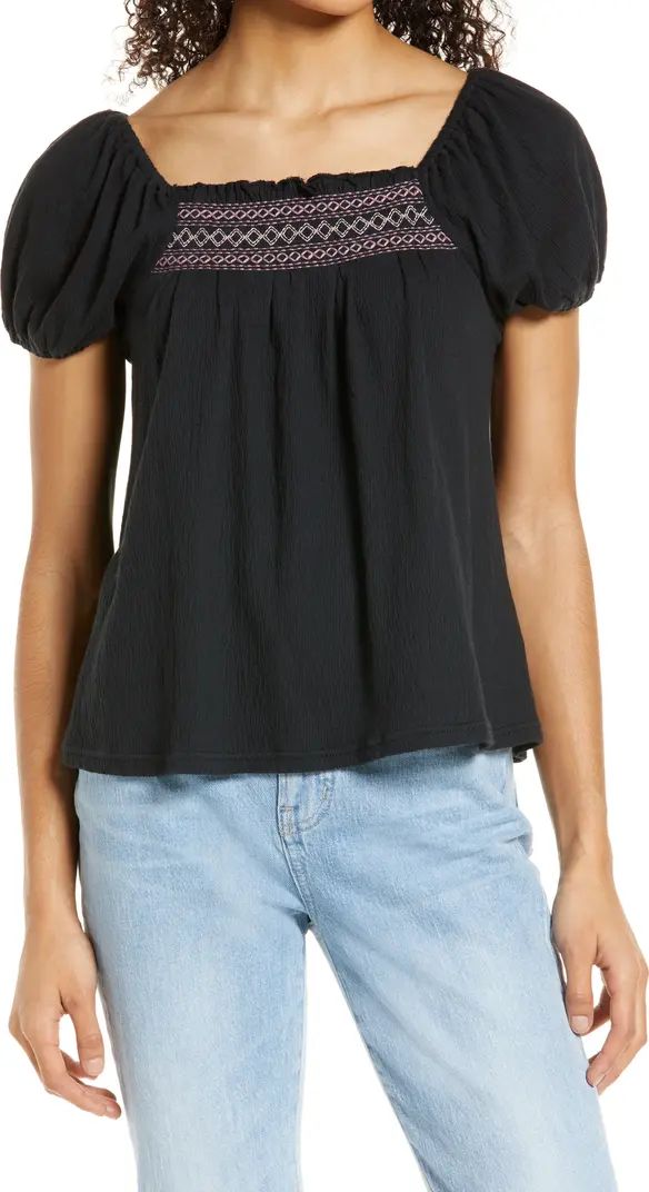 Madewell Embroidered Square Neck Top | Nordstrom | Nordstrom