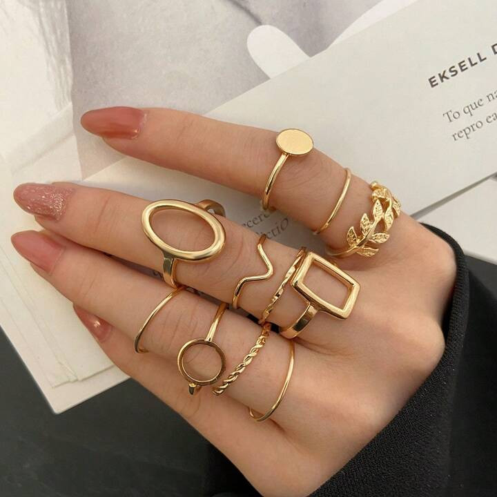 $1.60             Save $0.08 off this item after joining.  Trends11pcs/set Gold-color Geometric L... | SHEIN