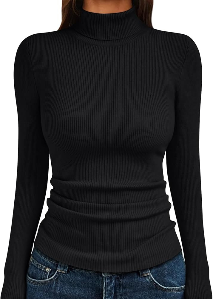 LILLUSORY Womens Turtleneck Ribbed Sweaters Pullover Tops Long Sleeve Winter Clothes 2025 | Amazon (US)