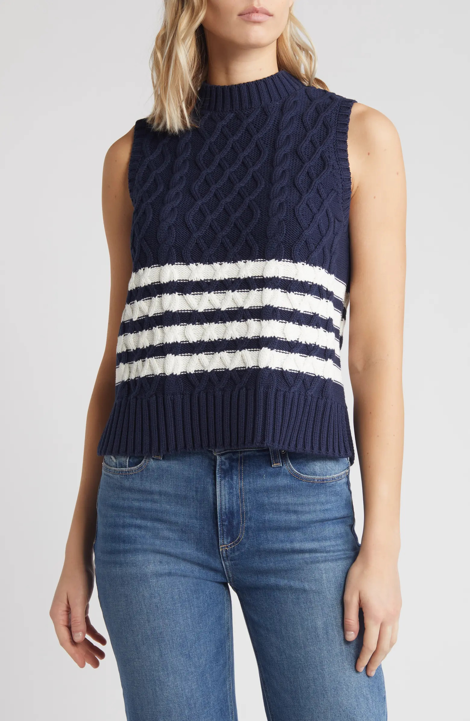 Cable Knit Pima Cotton Sweater Vest | Nordstrom