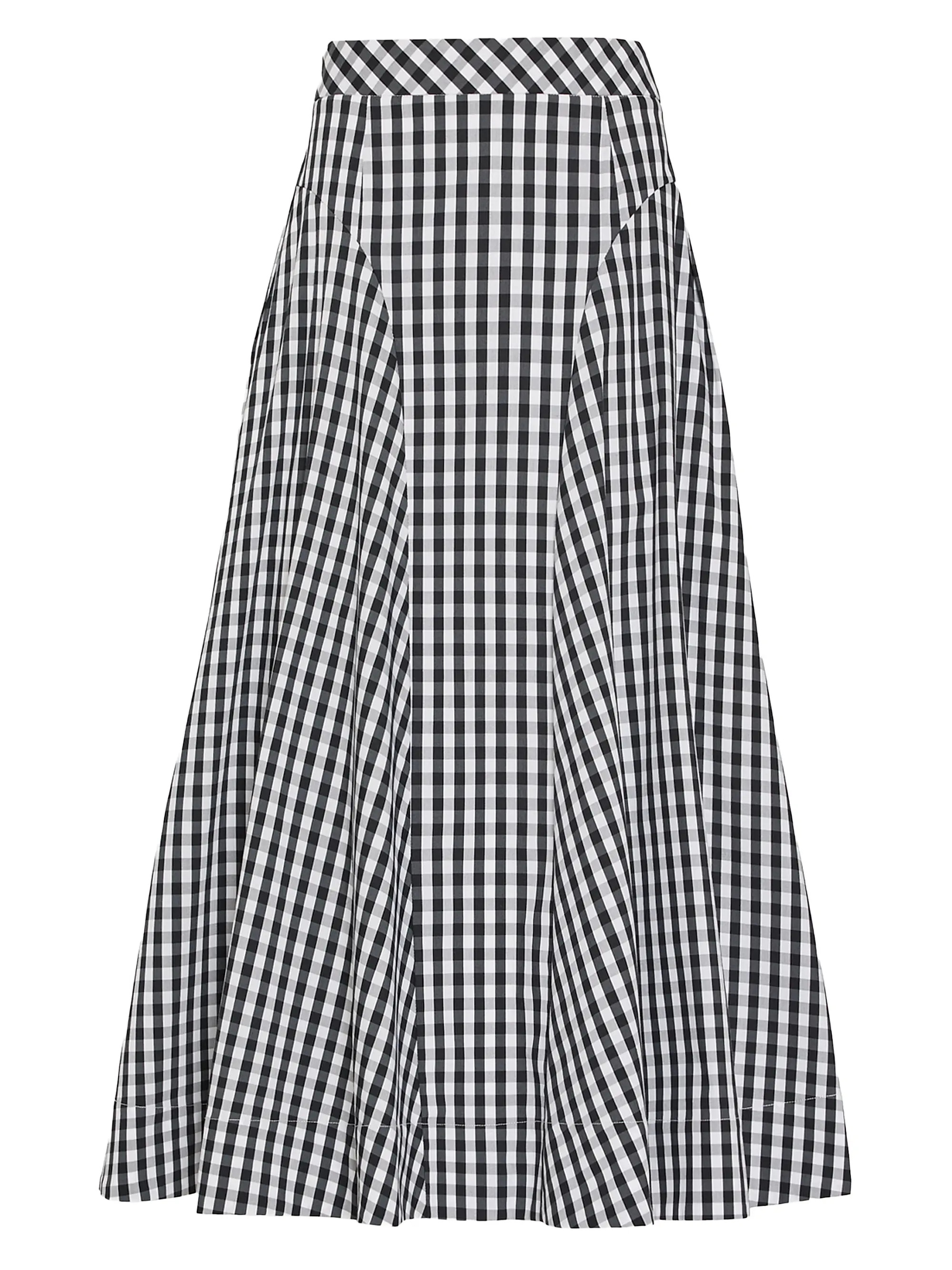 Milly Robin Gingham Midi-Skirt | Saks Fifth Avenue | Saks Fifth Avenue