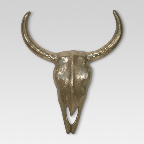 Cast Metal Steer Head Skull - Gold (16"x19") - Project 62™ | Target
