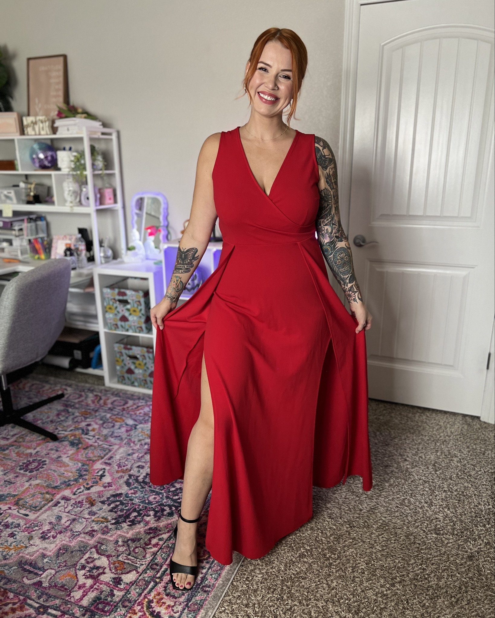 Lady in red 💃🏻 wearing a size large in both dresses

#LTKMidsize #LTKFindsUnder50 #LTKParties