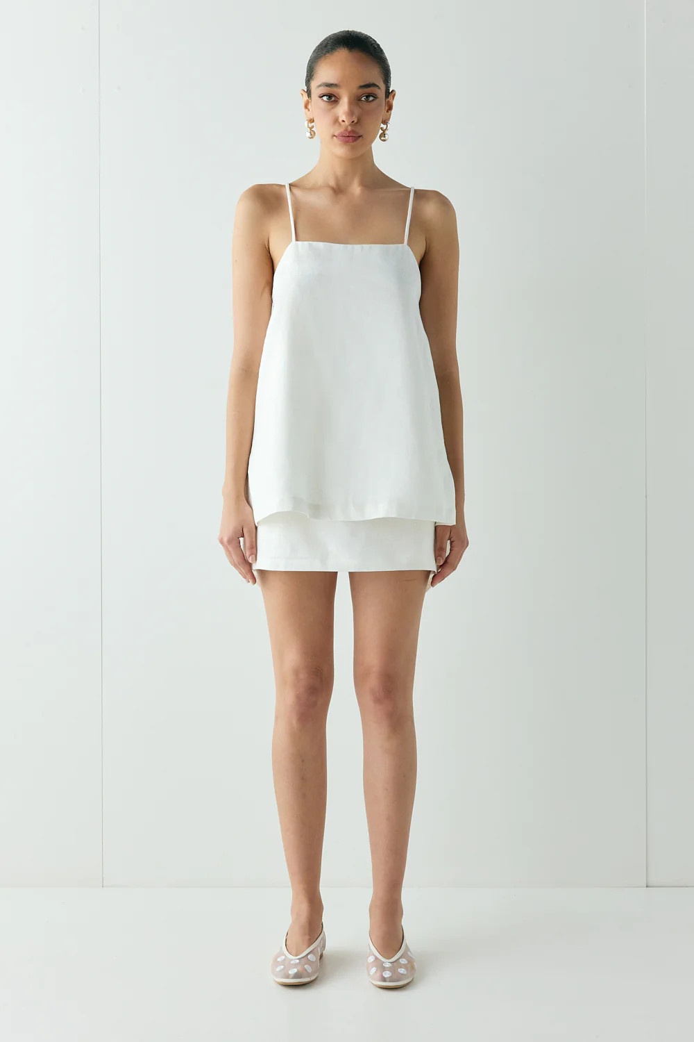 Arli Linen Top White | VRG Grl