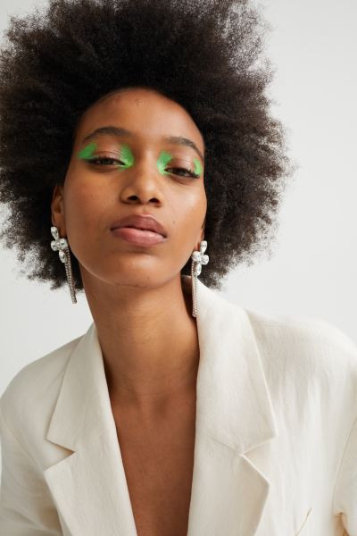 Flower-shaped Rhinestone Earrings | H&M (US + CA)