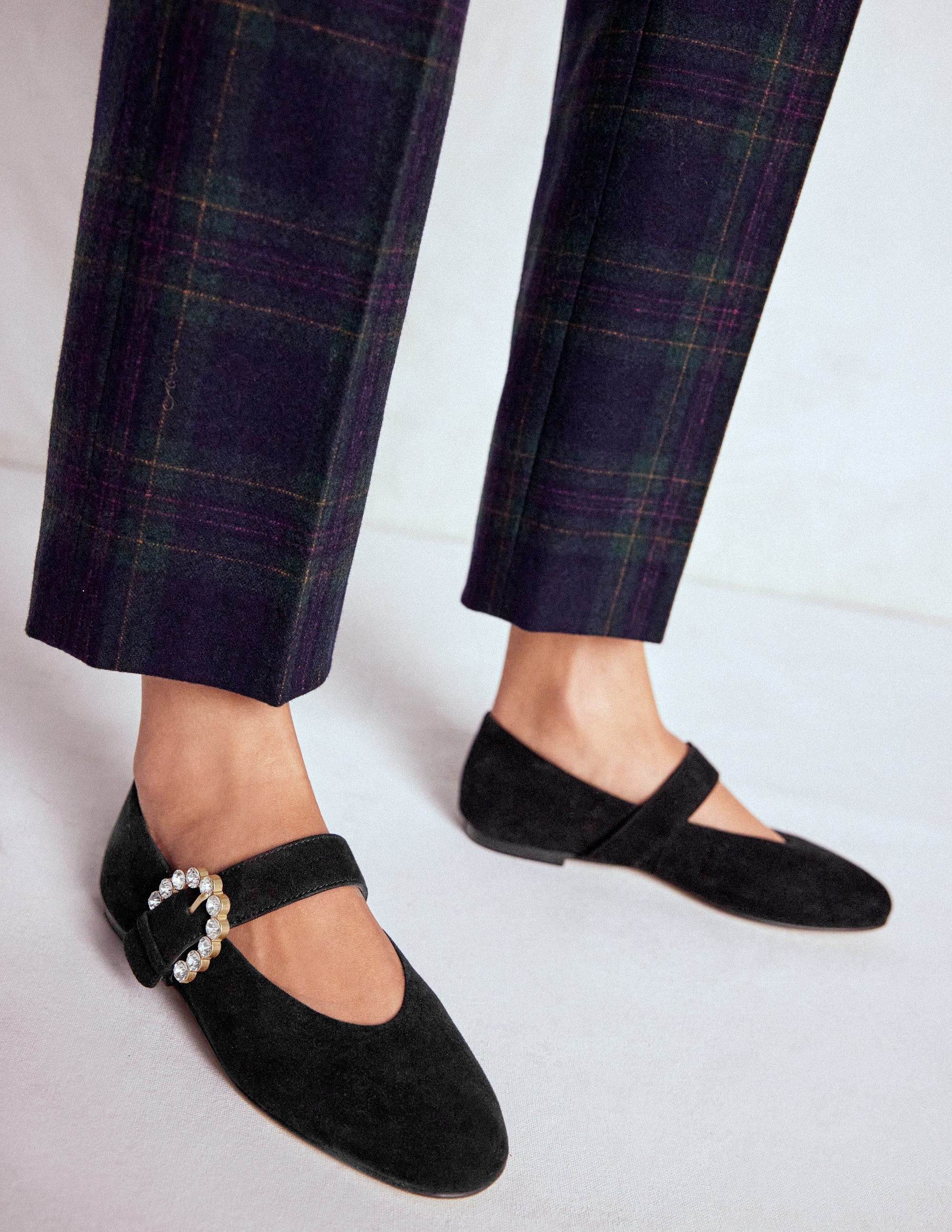 Kylie Flat Buckle Mary Janes-Black | Boden UK