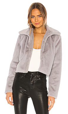 superdown Tianna Faux Fur Jacket in Grey from Revolve.com | Revolve Clothing (Global)