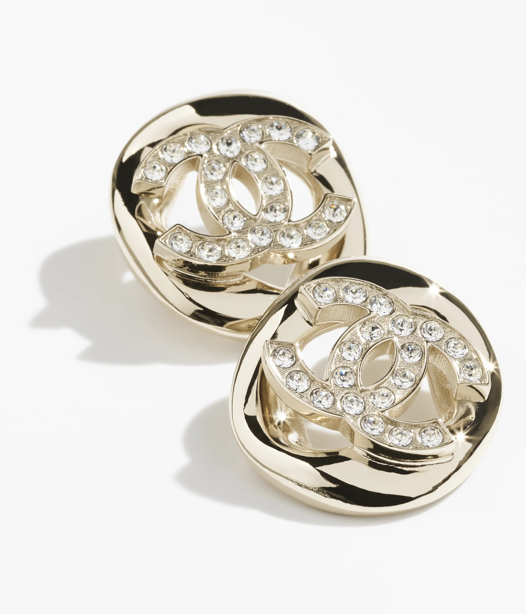 Stud earrings - Metal & strass, gold & crystal — Fashion | CHANEL | Chanel, Inc. (US)