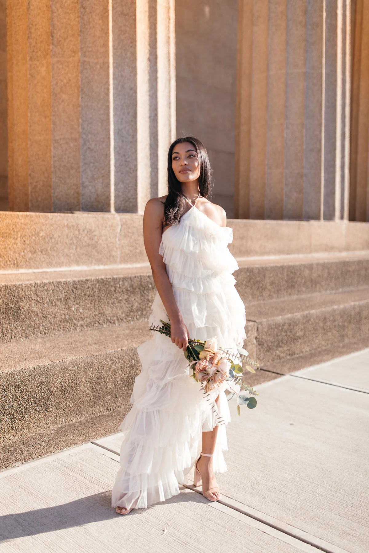 McKayla Tulle Ruffle Halter Maxi - FINAL SALE | The Post