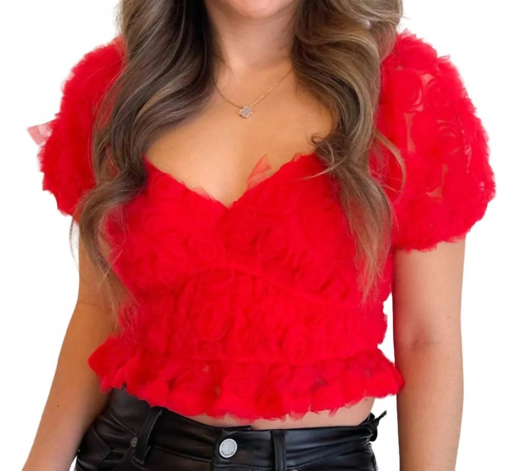 Lizzie Top In Red | Shop Simon