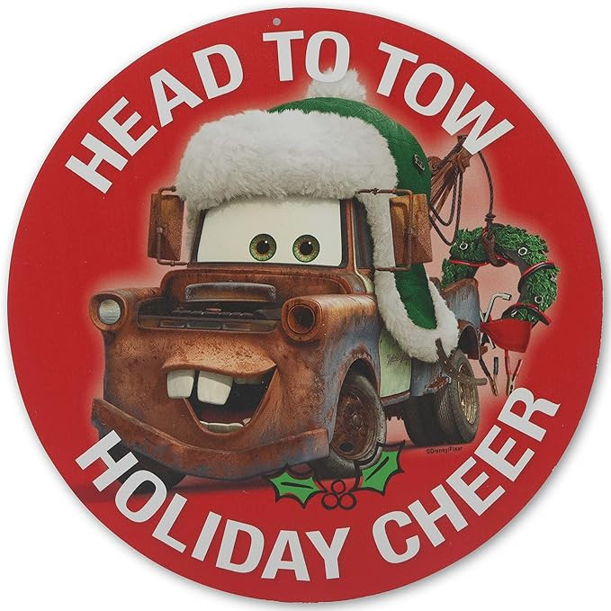 Disney Cars Tow Mater Head to Tow Holiday Cheer Metal Sign - Fun Mater Christmas Decoration for H... | Amazon (US)