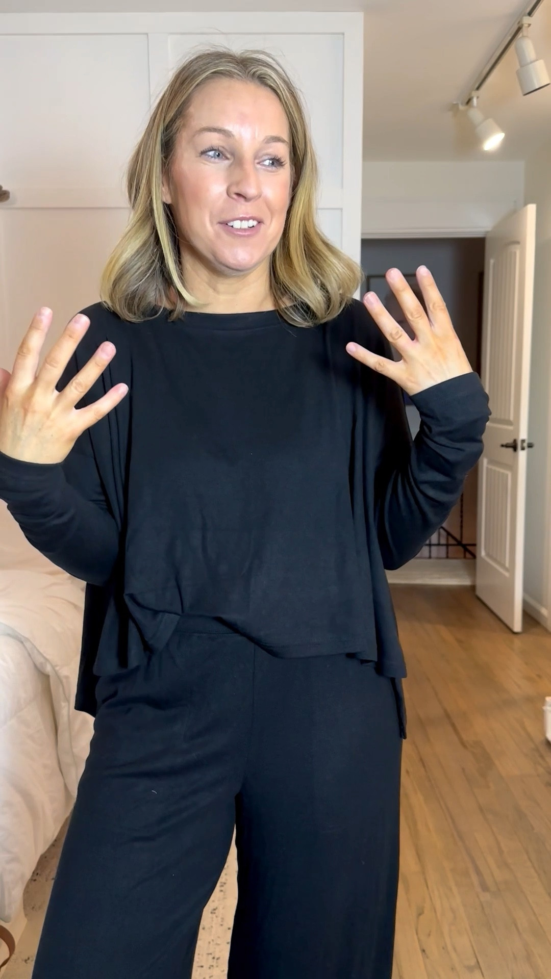 The best lounge set or pjs everrrr!!! Buttery soft and next level comfy and chic! Tts. I’m in a medium  

#LTKootd #LTKOver40 #LTKselfcare