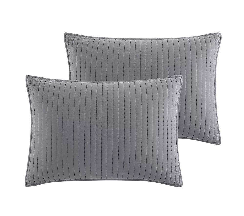 Better Homes and Gardens Channel Quilted 2 Pack Sham, Gray | Walmart (US)